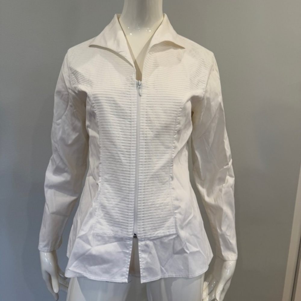 Anne Fontaine Pleated Light Weight Jacket White